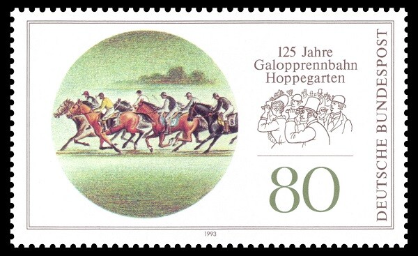 Briefmarke 125 Jahre Berlin Hoppegarten