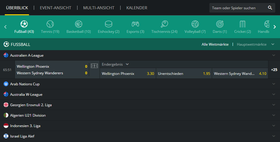 1Bet Livewetten