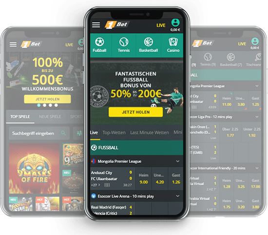 1Bet mobile Wettseite