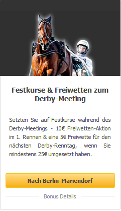 Gratiswetten zum deutschen Traber Derby 2020 beim Wettanbieter Racebets