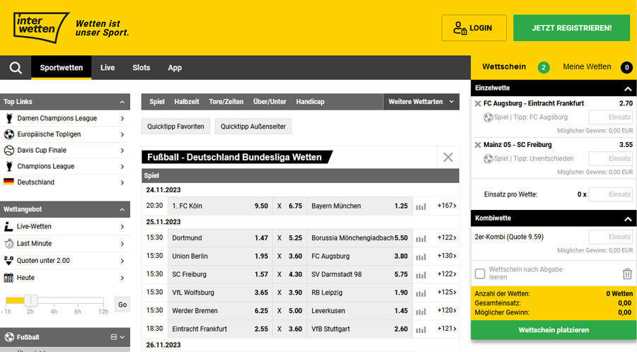 Interwetten Fussball Bundesliga Wetten