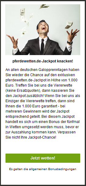 Pferdewetten.de Jackpot