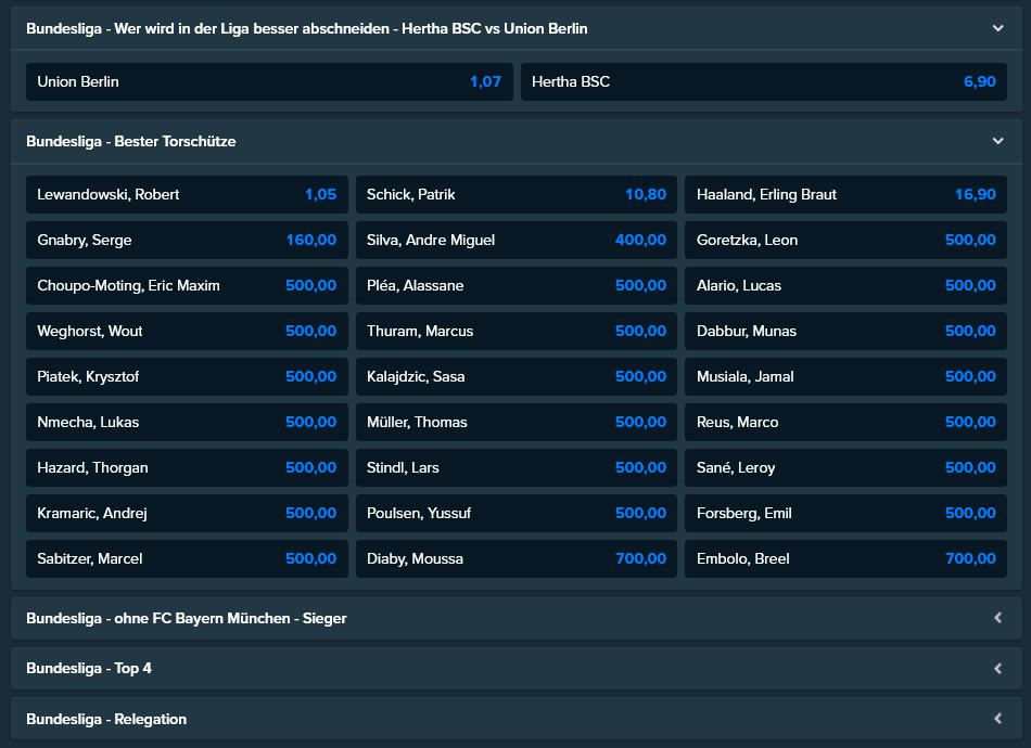 Stake Ante Post Wetten Deutsche Bundesliga